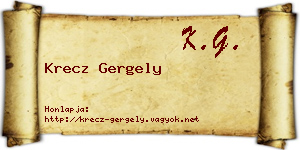 Krecz Gergely névjegykártya